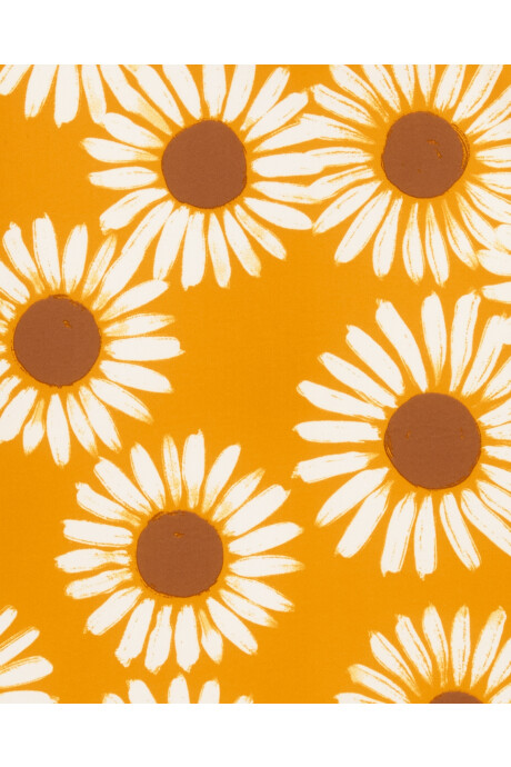 Malla de baño una pieza manga larga con protección UPF 50+ diseño girasoles. Talles 6-8 Sin color
