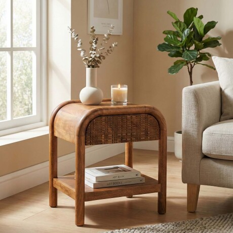 MESA DE LUZ MADERA-DE-MANGO MARRON 1C LEIF