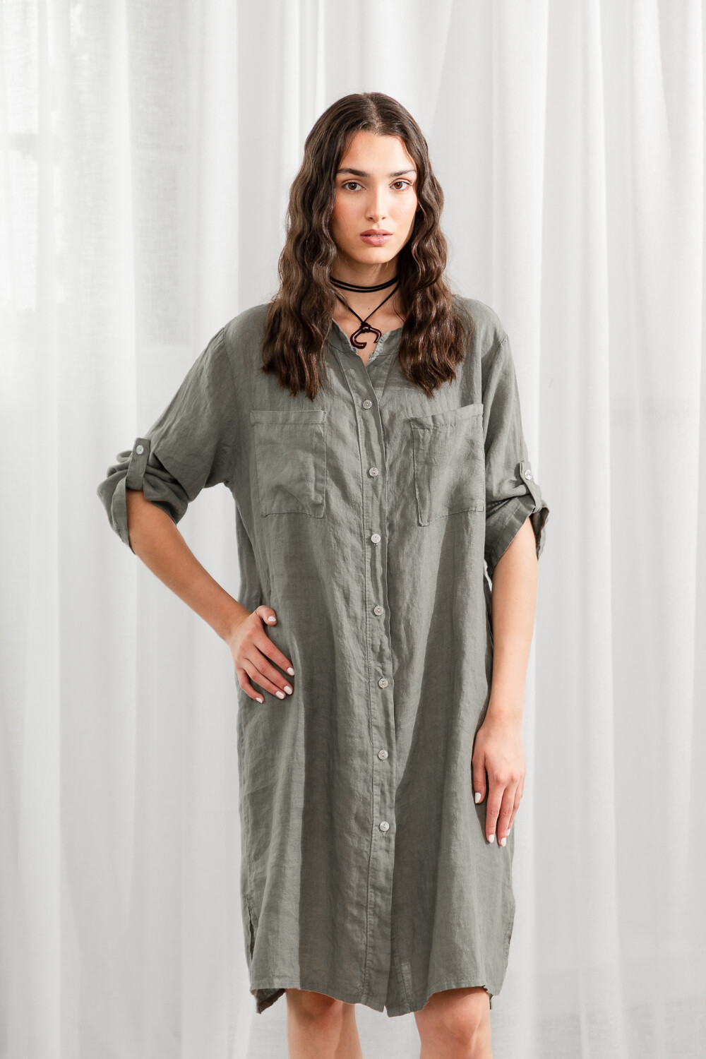 Tunica Cuore Verde Oliva Oscuro