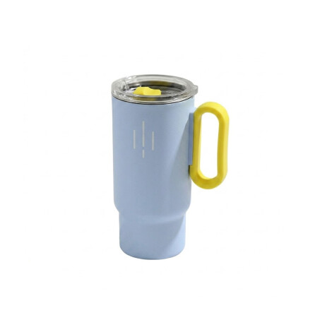 Vaso térmico de acero con tapa y asa - 560ml Celeste