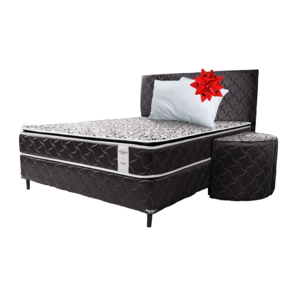 SOMIER COMPLETO NEO CONVENCIONAL PT 1.60X2.00 90K AZUL + 2 ALMOHADAS Unica