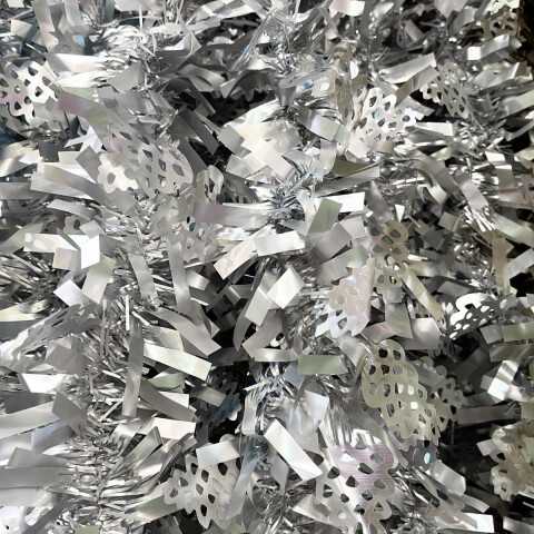 Guia/Boa Navideña con DIseño Plateado