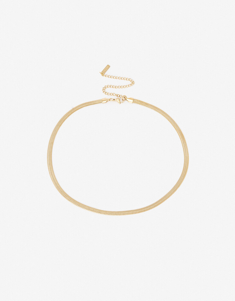 Collares Cortos Metal Collar Corto De Acero - Dorado