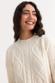 Sweater escote redondo con ochos CRUDO