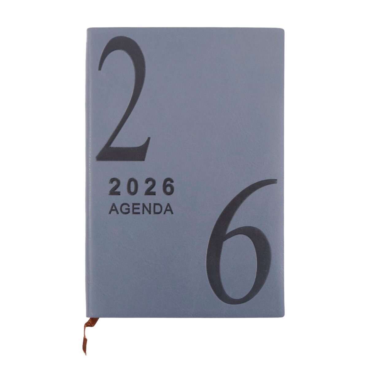 Agenda 2026 de cuerina lisa con indicador 
