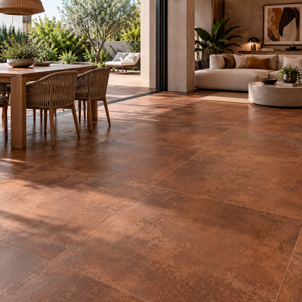 PORCELANATO RECTIFICADO CAIS FERRUGEM AC 3D "A" 90x90 CM Porcelanato Rectificado Cais Ferrugem Ac 3d "a" 90x90 Cm