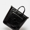 Shopper The Circle en cuero croco Negro