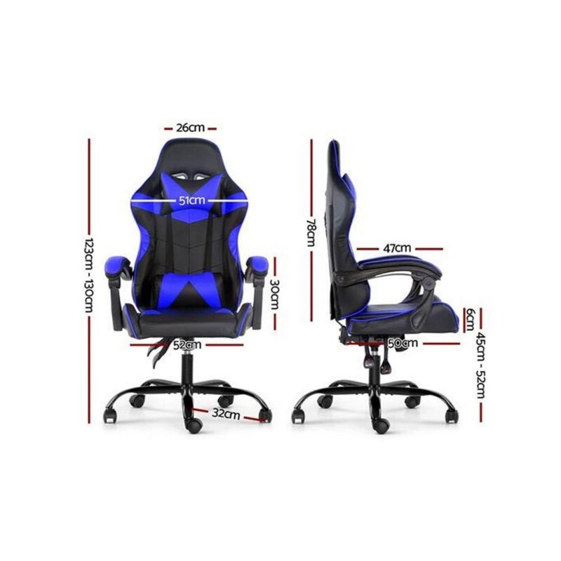 Silla Gamer Lumax Rom Negro y Azul Silla Gamer Lumax Rom Negro y Azul