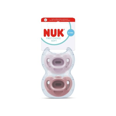 Chupete Nuk First Choice Soft Silicona Talle 1 Rosa 2 Uds. Chupete Nuk First Choice Soft Silicona Talle 1 Rosa 2 Uds.
