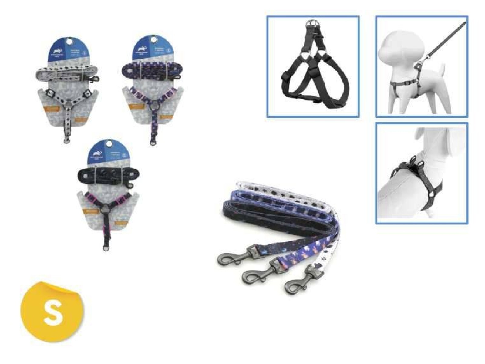 ARNÉS + CORREA PARA MASCOTAS S 