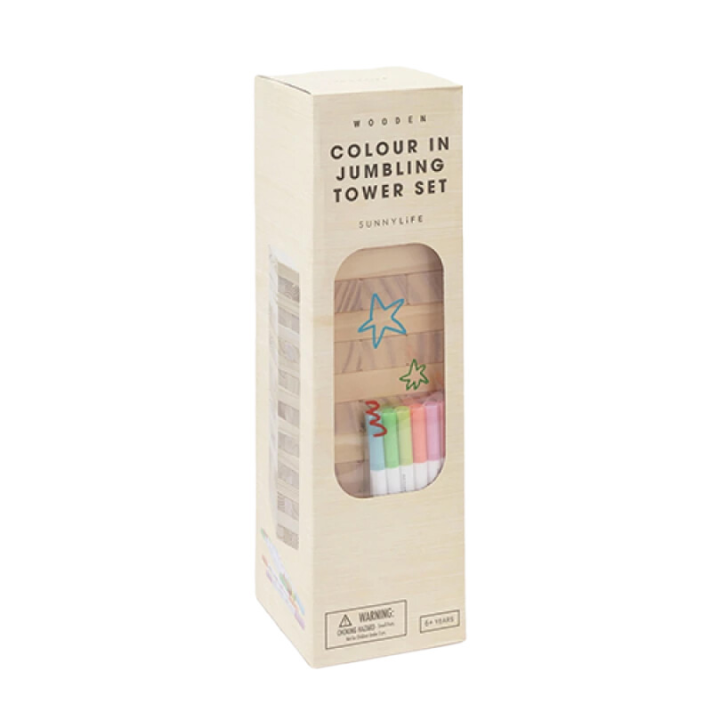 Jenga de Madera Sunny Life para Colorear - Incluye 6 Colores Jenga de Madera Sunny Life para Colorear - Incluye 6 Colores