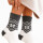 Media Bariloche para dama Gris con Blanco