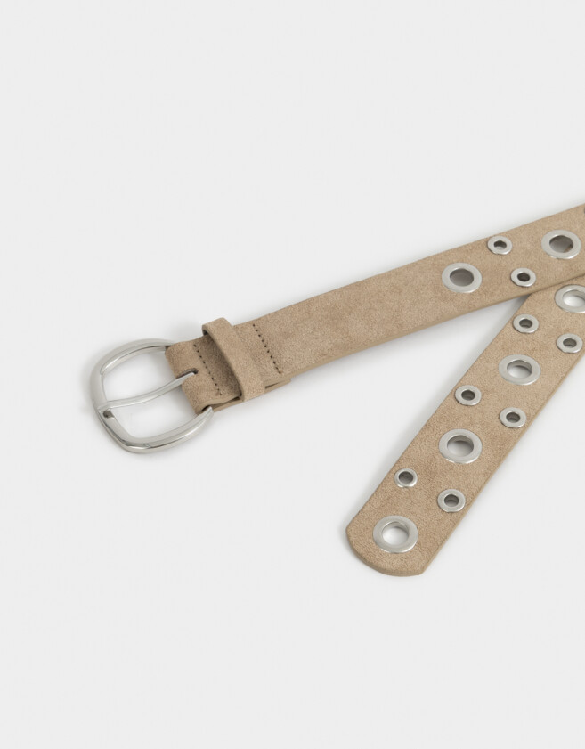 Cinturones y Fajas Cinturón Suede Ojalillos - Blanco Crudo