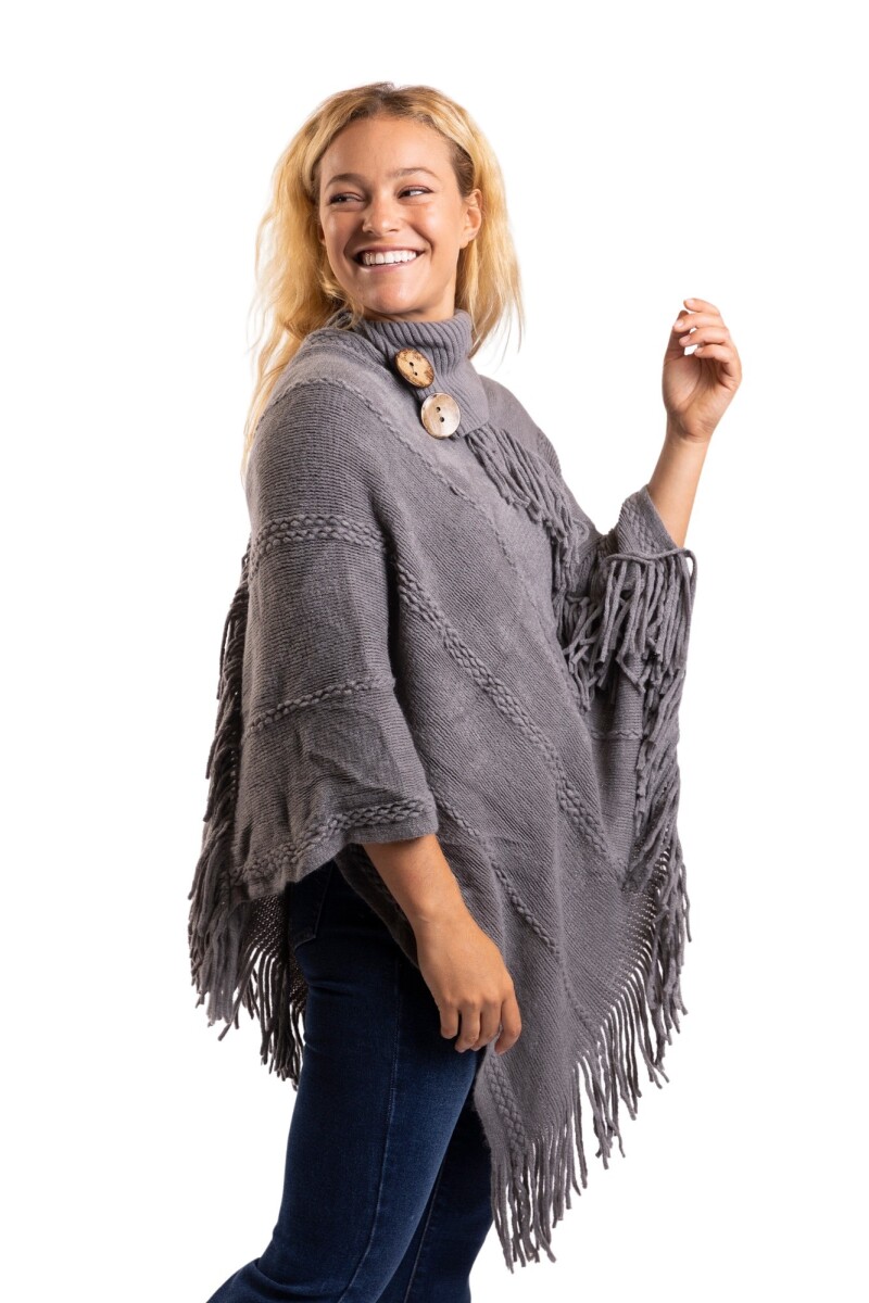 CHERRY PONCHO - GREY 