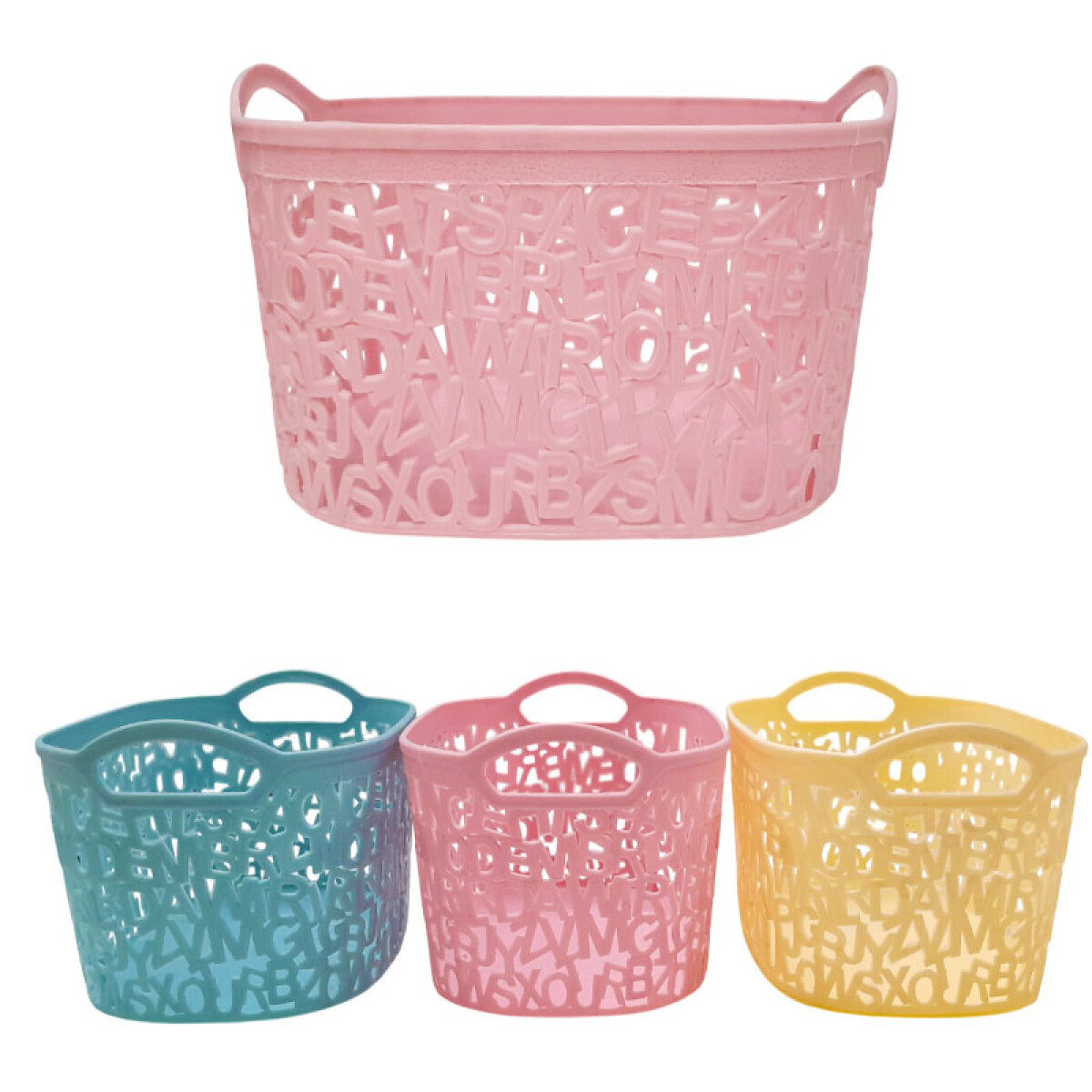 OUTLET Canasto Organizador con letras 24x17x13cm - Outlet Canasto Organizador Con Letras 24x17x13cm 
