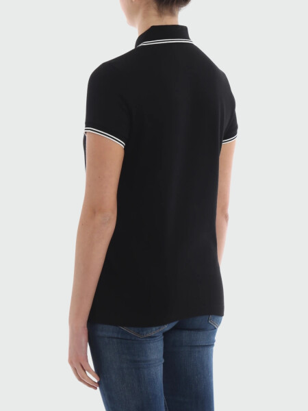 Moncler -Remera polo de algodón manga corta Azul
