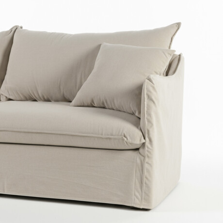Sofá Snow con Funda - Tela Rústica - 3 cuerpos TD5263-1636 (Capuccino)