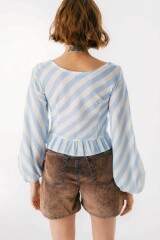 Top Zeia Rayas Celeste