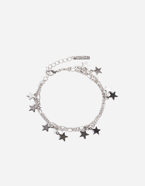 Pulseras Flexibles Metal Pulsera Con Estrellitas - Plateado Rodio