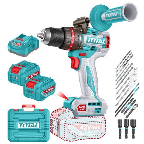 Taladro Percutor Y Atornillador 42v 99Nm - 2 Baterías, Cargador Y Maletín - Sin Carbones Taladro Percutor Y Atornillador 42v 99Nm - 2 Baterías, Cargador Y Maletín - Sin Carbones
