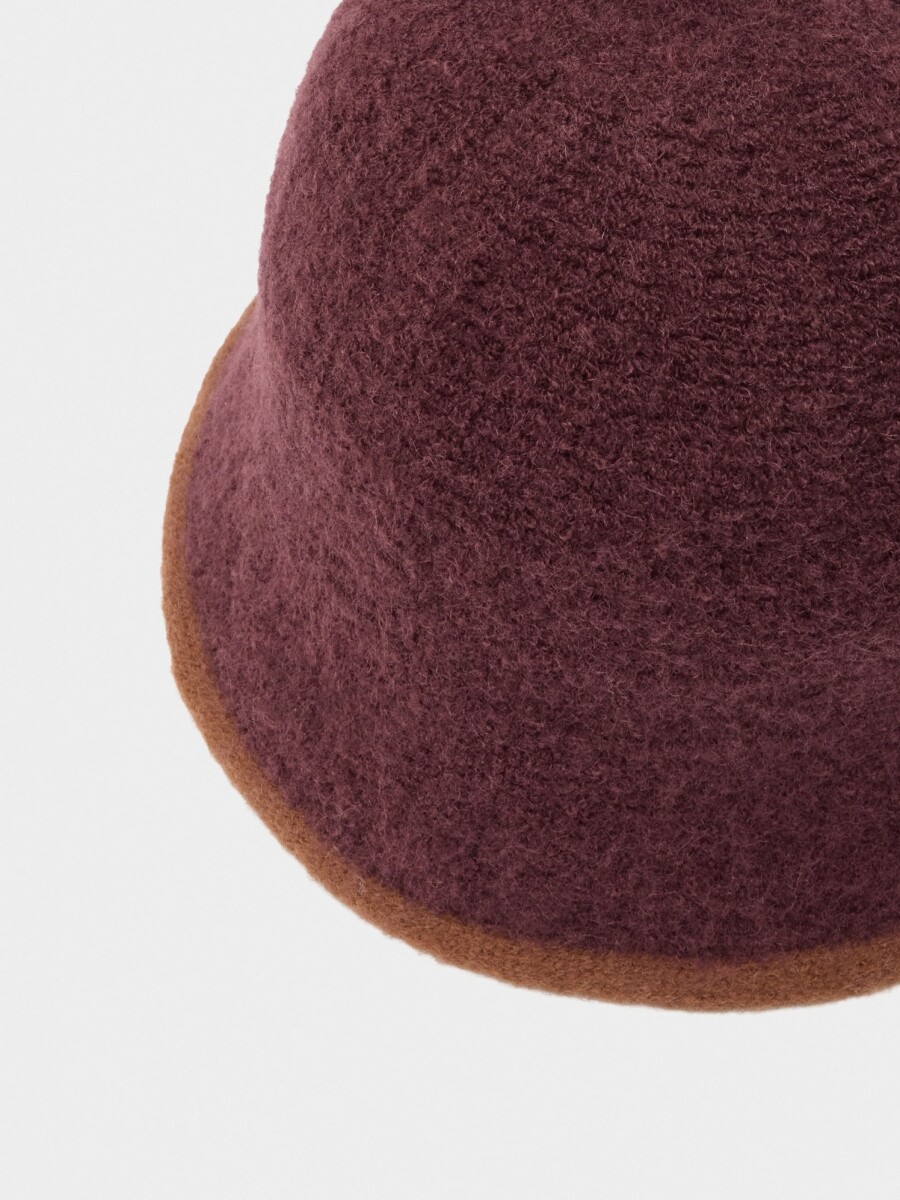 Sombrero Bucket De Punto burdeos