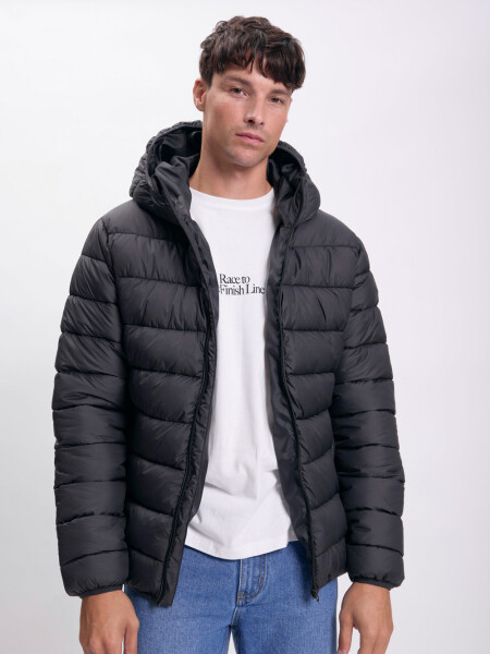 Campera capitoneada Negro