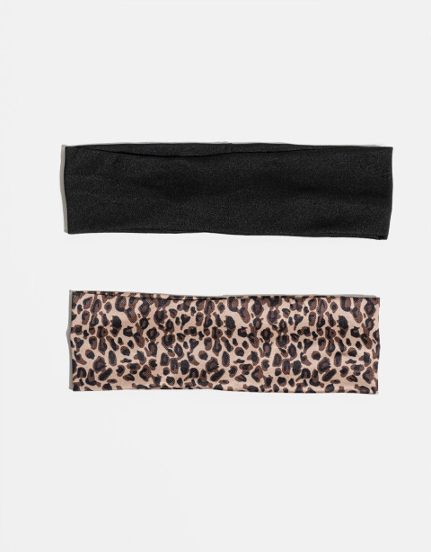 Vinchas Sets Textil Set De Vinchas Con Animal Print - Combinacion Bicolor