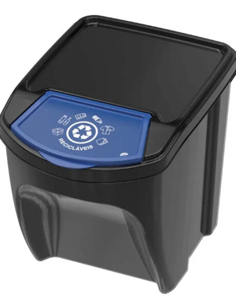 Basurero apilable Plasutil Eco 20L para desechos orgánicos/reciclables Reciclable Color Negro