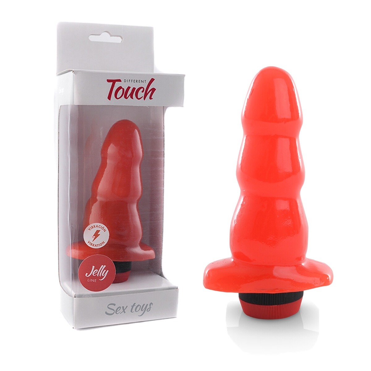 Plug Anal Escalonado Con Vibrador - Rojo 
