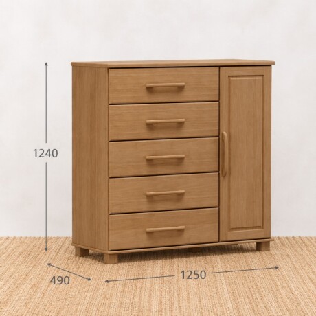 Cómoda 6 Cajones Y 1 Puerta Línea Oro U