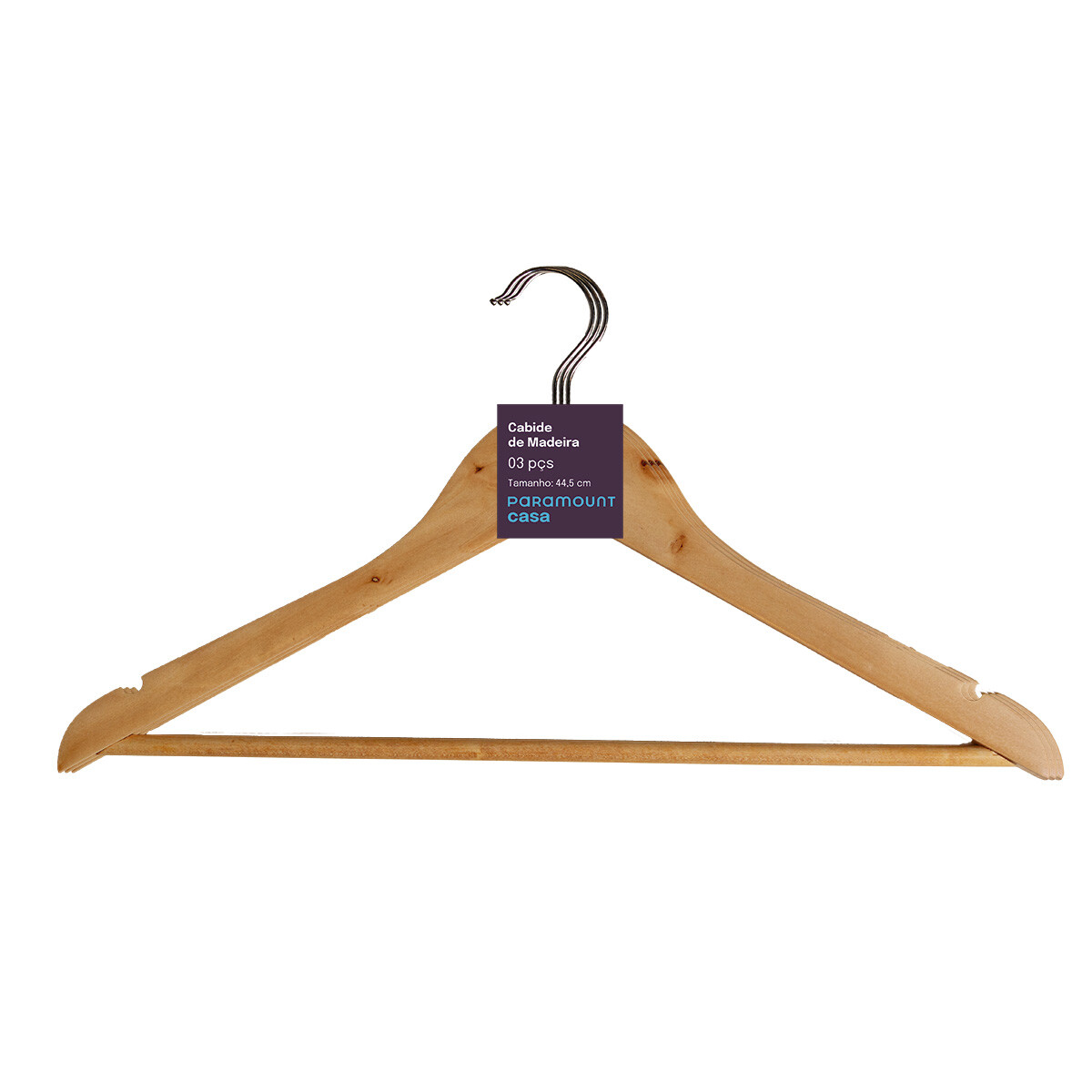 PERCHA DE MADERA CON 3 PIEZAS 44,5 CM 