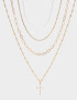 Collares Cortos Religioso Collares Cortos 4 Perlas - Dorado