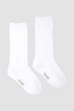 Medias lisas de algodón kids Blanco
