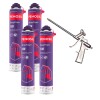 KIT 4 ESPUMAS PROYECTABLES + PISTOLA Kit 4 Espumas Proyectables + Pistola