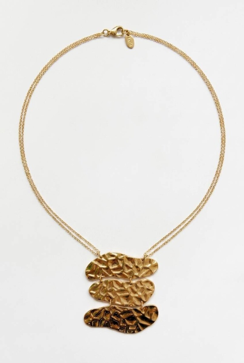 Collar de acero machacado - dorado 