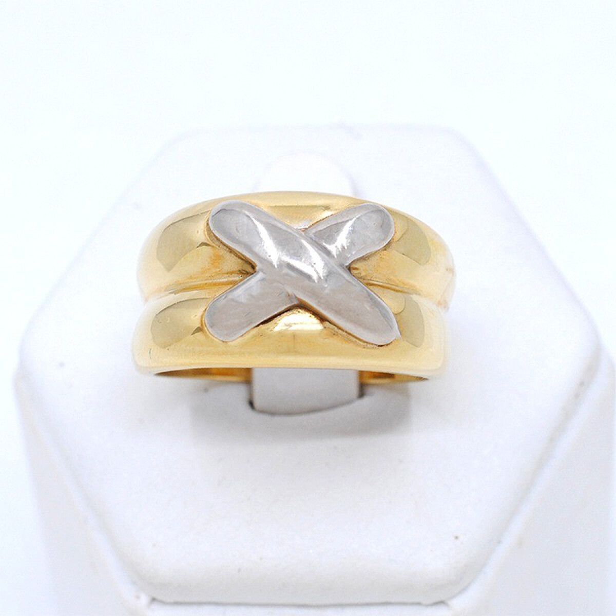 Anillo En Oro 18K En 2 Tonos 