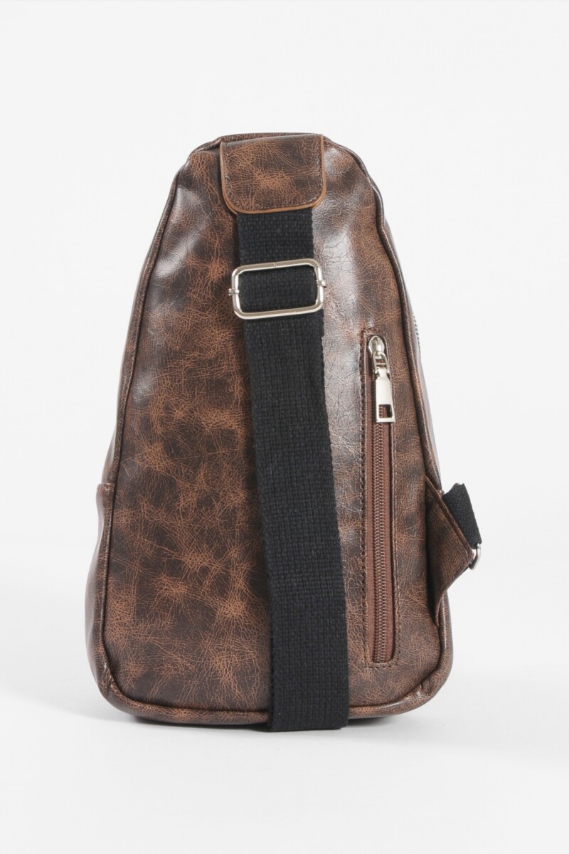 Riñonera cruzada cracked marrón