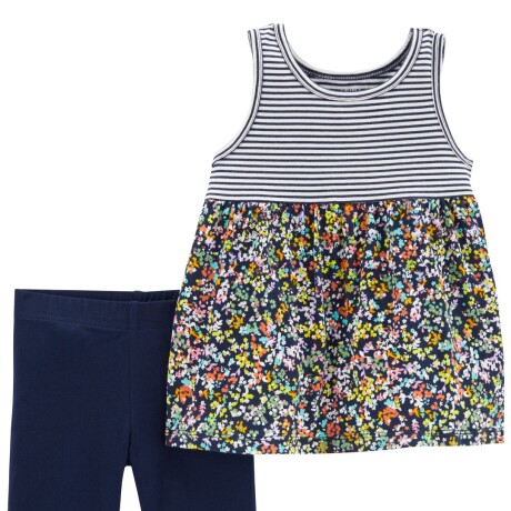 Set Carters 2 Piezas Calza Corta Blusa Combinada Algodón MULTICOLOR