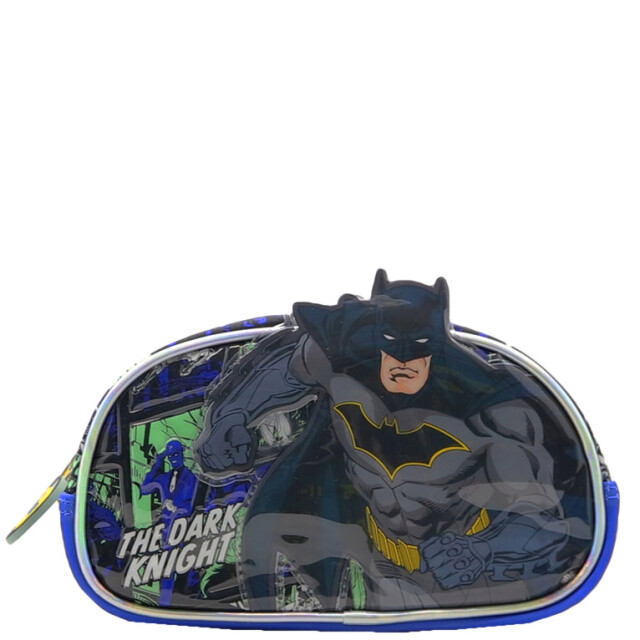 Cartuchera Batman 2 Cierres Azul - Negro - Verde