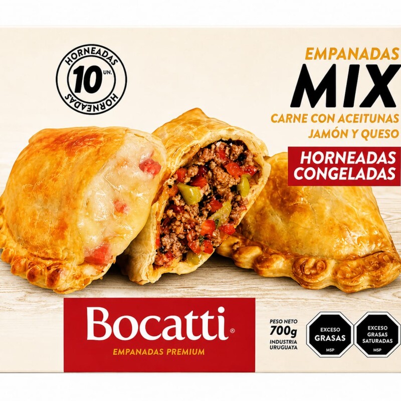 EMPANADAS MIX CARNE Y JYQ BOCATTI PREMIUM X 10 EMPANADAS MIX CARNE Y JYQ BOCATTI PREMIUM X 10