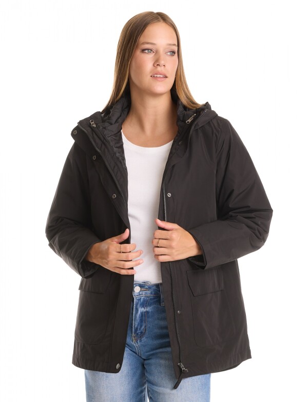 Campera Abrigo 3 En 1 NEGRO