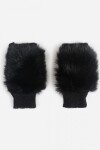 Guantes mitón simil piel negro