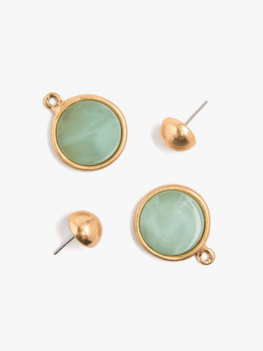 Pendientes Cortos Redondos verde