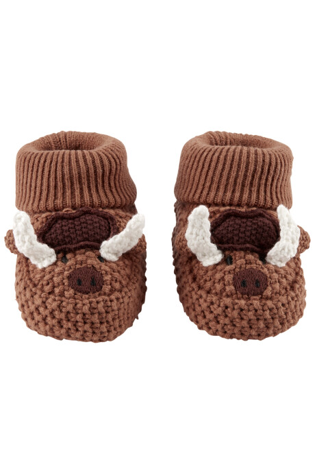 Escarpines de algodón a crochet diseño búfalo Sin color