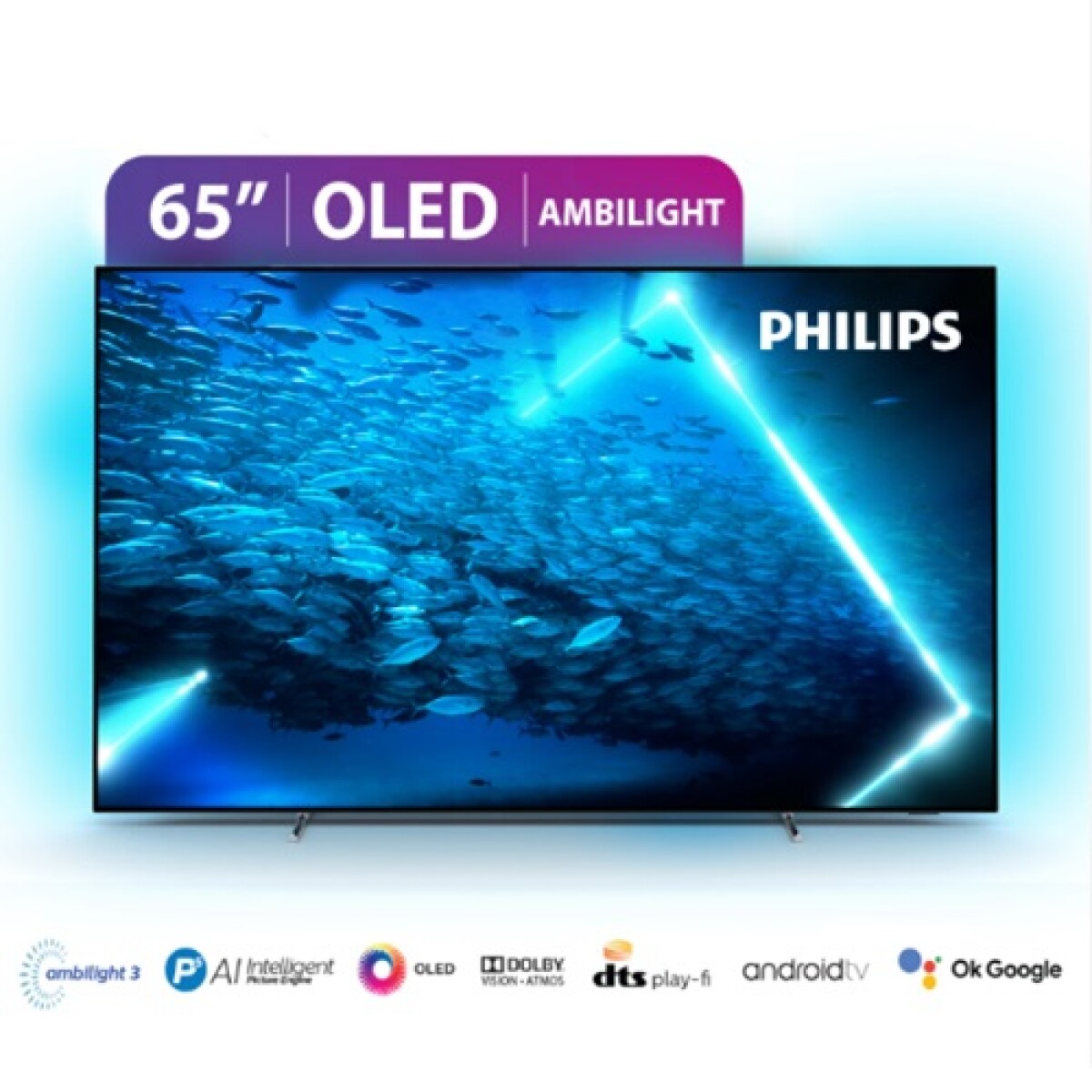 Oled Android Tv 65” Philips 4K con Ambilight 