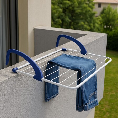 TENDEDERO ROPA BALCON 55X34CM Blanco