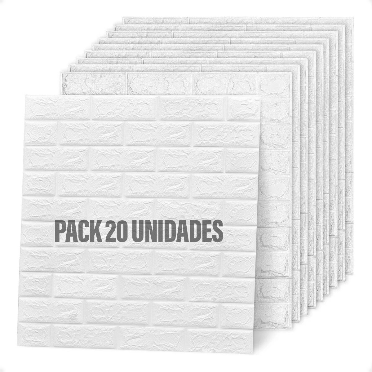 Revestimiento Paneles De Pared Autoadhesivos Ladrillo - Blanco X20 