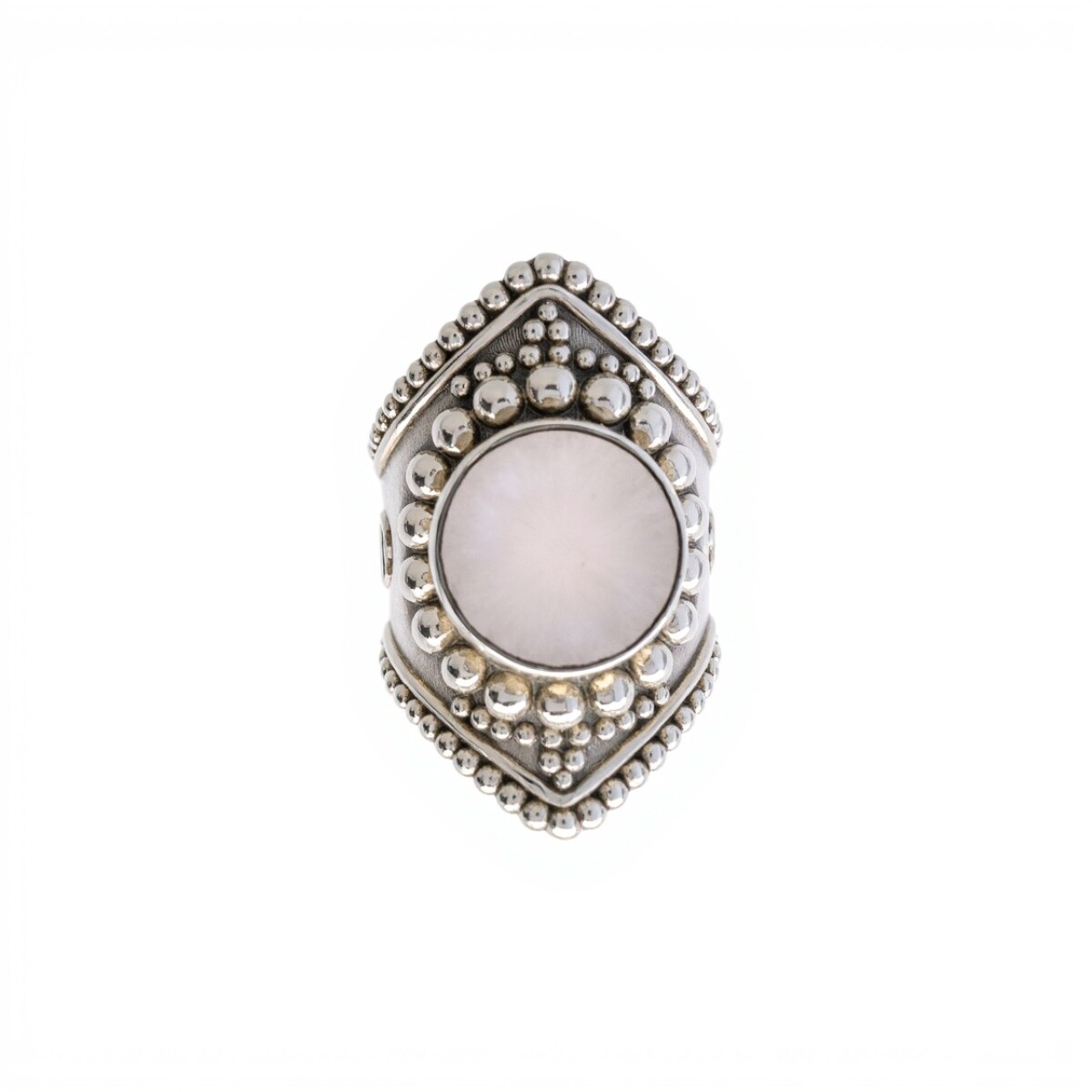 Anillo Circulo-Plata 925-Piedra Cuarzo rosa-AN3933 - conpiedra 