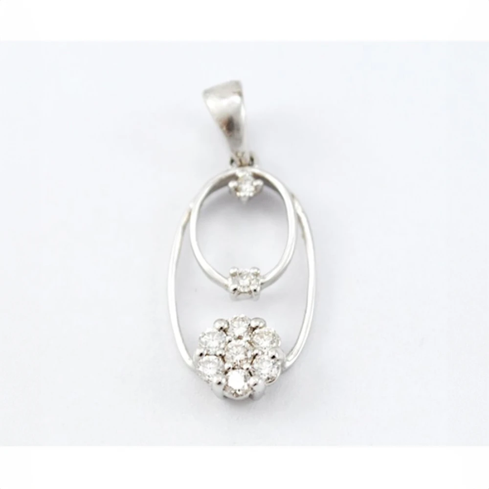 Dije Oro Blanco 18 K Y Brillantes Dije Oro Blanco 18 K Y Brillantes
