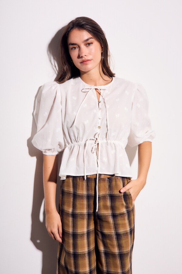 Blusa Broderie Crudo